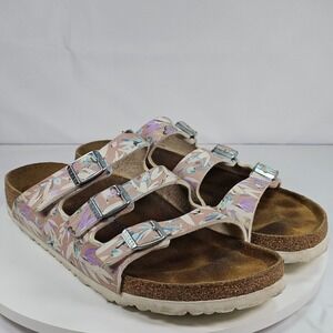 Birkenstock Florida Floral Print Comfort Cork Footbed Sandals Women Size 41